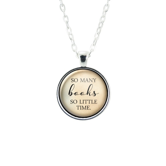 So Many Books So Little Time Pendant Necklace - Picture 3 of 4